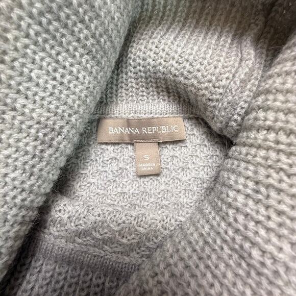 Banana Republic Alpaca Merino Wool Blend Funnel Neck Sweater Gray Small - Picture 3 of 12